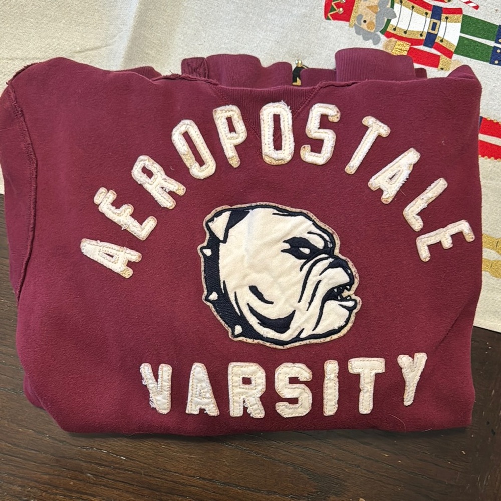 Aeropostale Maroon Varsity Sweatshirt